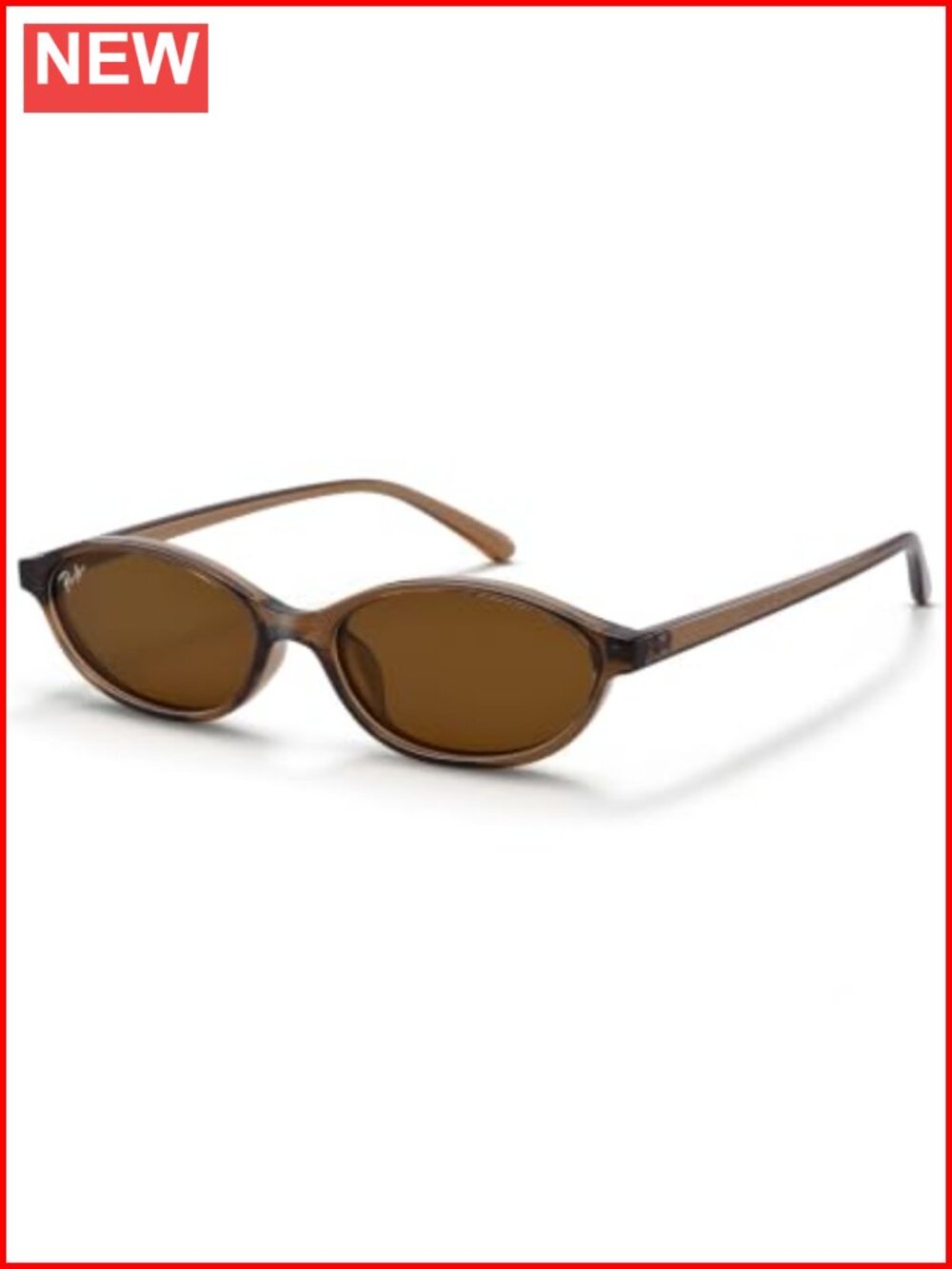 Polarized Oval Cat Eye Sunglasses 90s Y2K Narrow Retro UV400 Lightweight